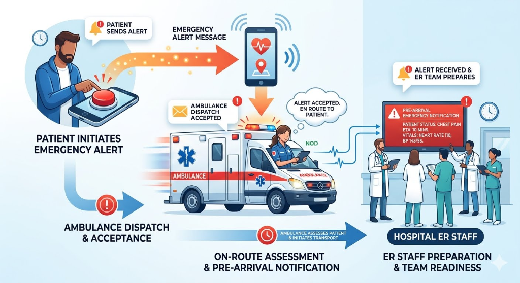 RapidRescueIndia End-to-End Coordination Flow Infographic